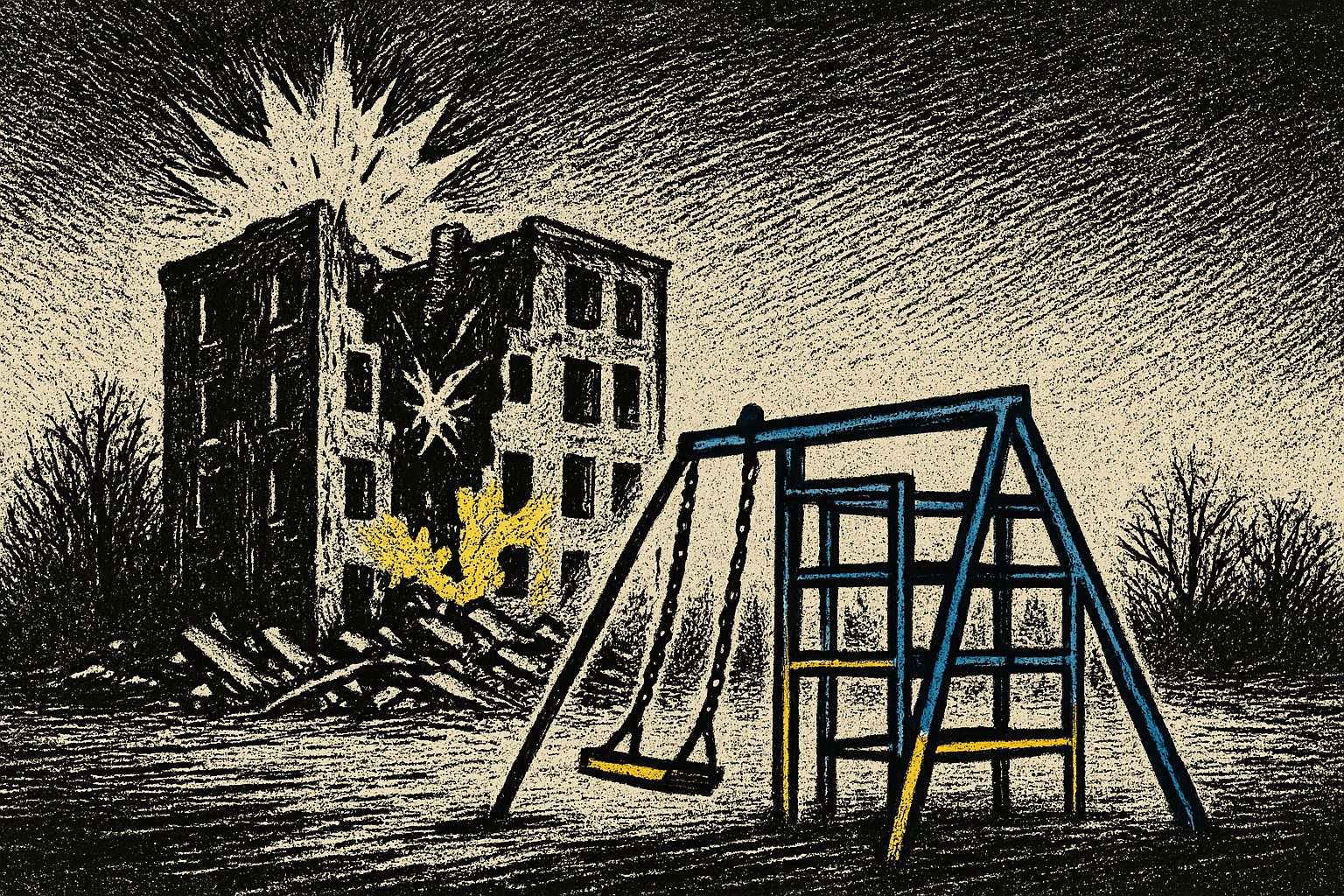 Krivyi Rih: Eine Rakete auf einen Spielplatz